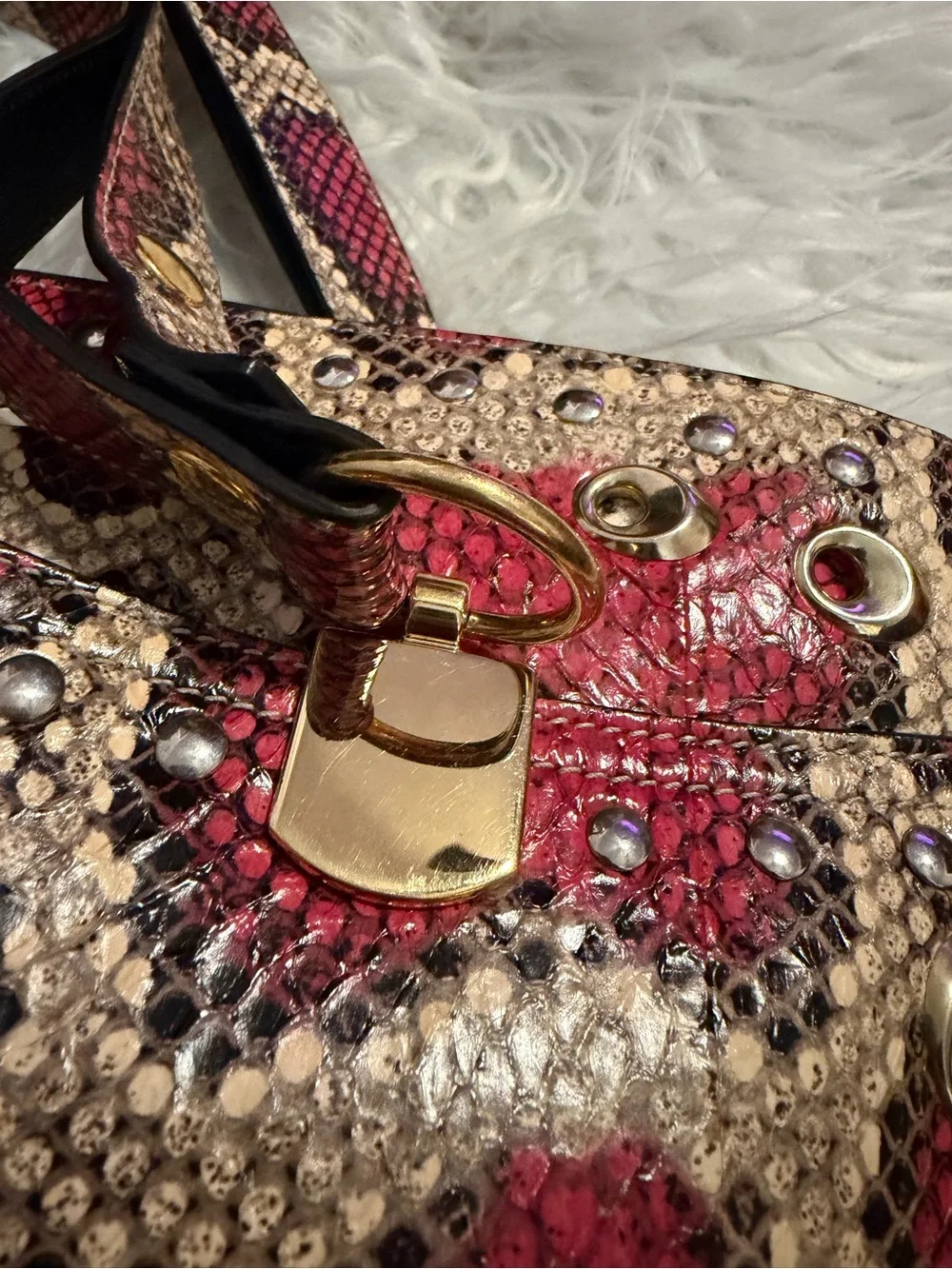 GUCCI Snakeskin Large Arli Top Handle and Shoulder Bag Limited Edition - Picture 9 of 16